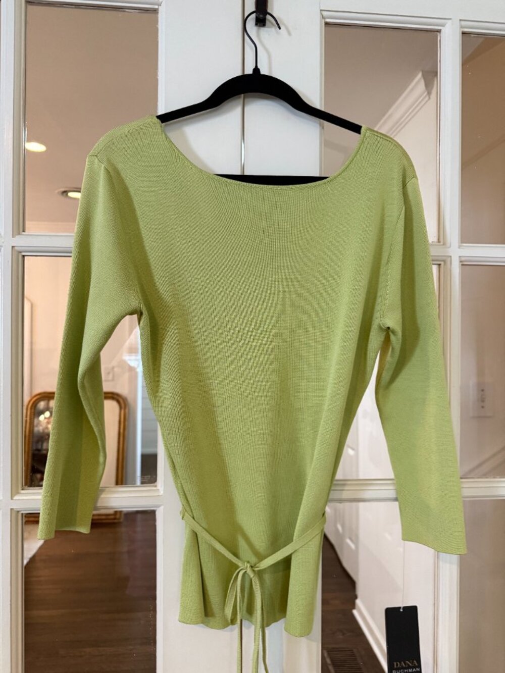 Dana Buchman long sleeve chartreuse sweater